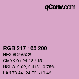 Farbcode: RGB 217 165 200 | qconv.com