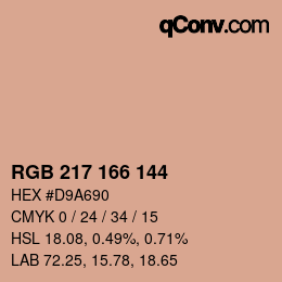 カラーコード: RGB 217 166 144 | qconv.com