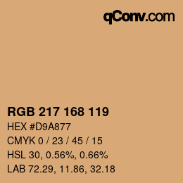 颜色代码: RGB 217 168 119 | qconv.com