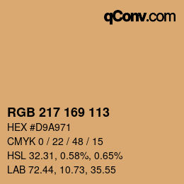 Color code: RGB 217 169 113 | qconv.com