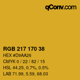 カラーコード: RGB 217 170 38 | qconv.com