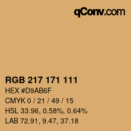 カラーコード: RGB 217 171 111 | qconv.com