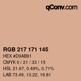 颜色代码: RGB 217 171 145 | qconv.com