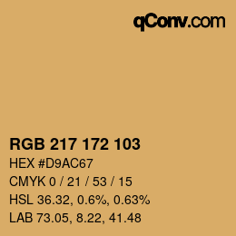 カラーコード: RGB 217 172 103 | qconv.com