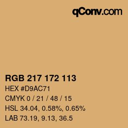 Color code: RGB 217 172 113 | qconv.com
