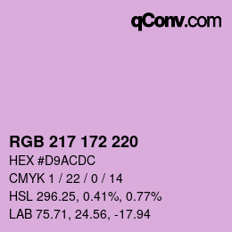颜色代码: RGB 217 172 220 | qconv.com