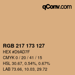 Color code: RGB 217 173 127 | qconv.com