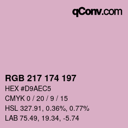 Código de color: RGB 217 174 197 | qconv.com