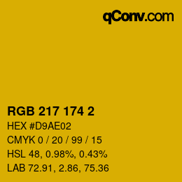 Color code: RGB 217 174 2 | qconv.com