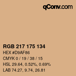 Farbcode: RGB 217 175 134 | qconv.com