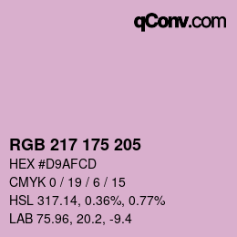 Color code: RGB 217 175 205 | qconv.com