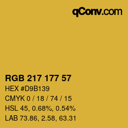 Color code: RGB 217 177 57 | qconv.com
