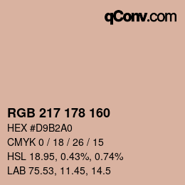 Color code: RGB 217 178 160 | qconv.com