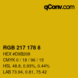 Color code: RGB 217 178 8 | qconv.com