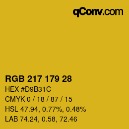 颜色代码: RGB 217 179 28 | qconv.com
