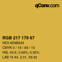 カラーコード: RGB 217 179 67 | qconv.com