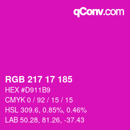 Color code: RGB 217 17 185 | qconv.com