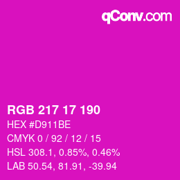 Color code: RGB 217 17 190 | qconv.com