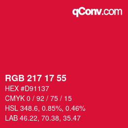 Color code: RGB 217 17 55 | qconv.com