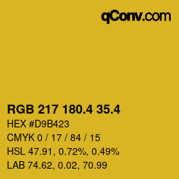 カラーコード: RGB 217 180.4 35.4 | qconv.com