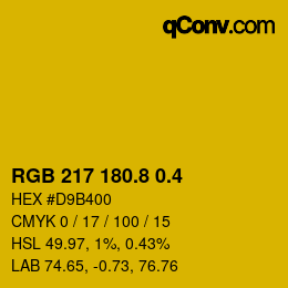 カラーコード: RGB 217 180.8 0.4 | qconv.com
