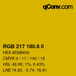 カラーコード: RGB 217 180.8 0 | qconv.com