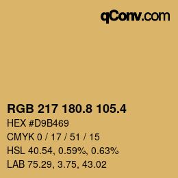 カラーコード: RGB 217 180.8 105.4 | qconv.com