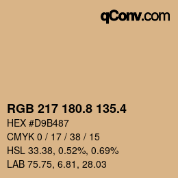 カラーコード: RGB 217 180.8 135.4 | qconv.com