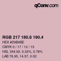 カラーコード: RGB 217 180.8 190.4 | qconv.com