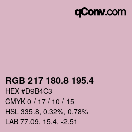カラーコード: RGB 217 180.8 195.4 | qconv.com