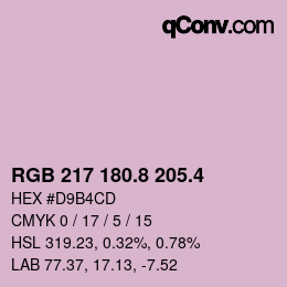 カラーコード: RGB 217 180.8 205.4 | qconv.com