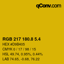 カラーコード: RGB 217 180.8 5.4 | qconv.com