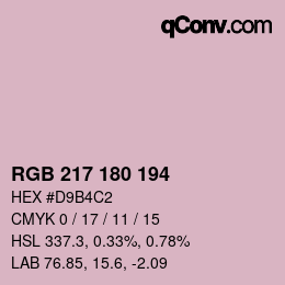 カラーコード: RGB 217 180 194 | qconv.com