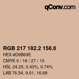 カラーコード: RGB 217 182.2 158.6 | qconv.com