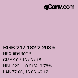 カラーコード: RGB 217 182.2 203.6 | qconv.com