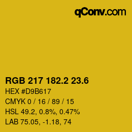 カラーコード: RGB 217 182.2 23.6 | qconv.com