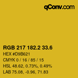 カラーコード: RGB 217 182.2 33.6 | qconv.com