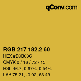 カラーコード: RGB 217 182.2 60 | qconv.com