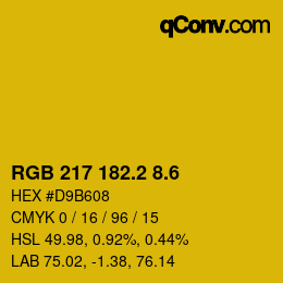 カラーコード: RGB 217 182.2 8.6 | qconv.com