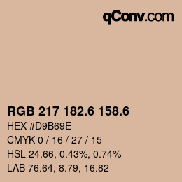 カラーコード: RGB 217 182.6 158.6 | qconv.com