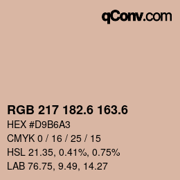 カラーコード: RGB 217 182.6 163.6 | qconv.com