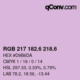 カラーコード: RGB 217 182.6 218.6 | qconv.com