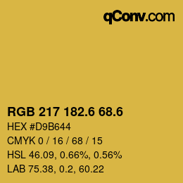 カラーコード: RGB 217 182.6 68.6 | qconv.com