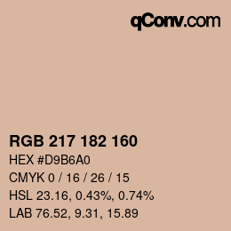 Color code: RGB 217 182 160 | qconv.com