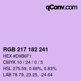 Color code: RGB 217 182 241 | qconv.com
