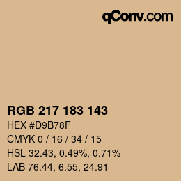 カラーコード: RGB 217 183 143 | qconv.com