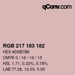 Farbcode: RGB 217 183 182 | qconv.com