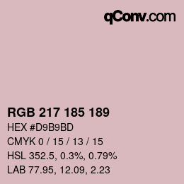 颜色代码: RGB 217 185 189 | qconv.com