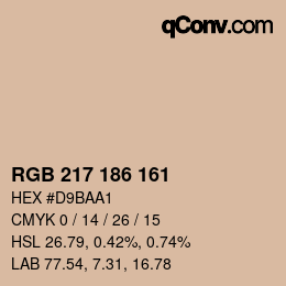 颜色代码: RGB 217 186 161 | qconv.com