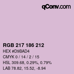 Farbcode: RGB 217 186 212 | qconv.com